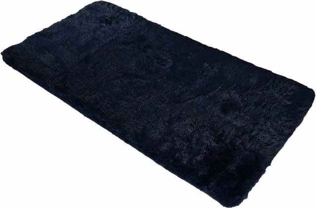 Sienna Fluffy Shaggy Rectangular Floor Mat, Blue, Width: 120 cm