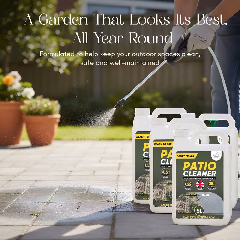 Pelle & Sol Outdoor Patio Cleaner and Moss Remover, 4 x 5L, White – 5