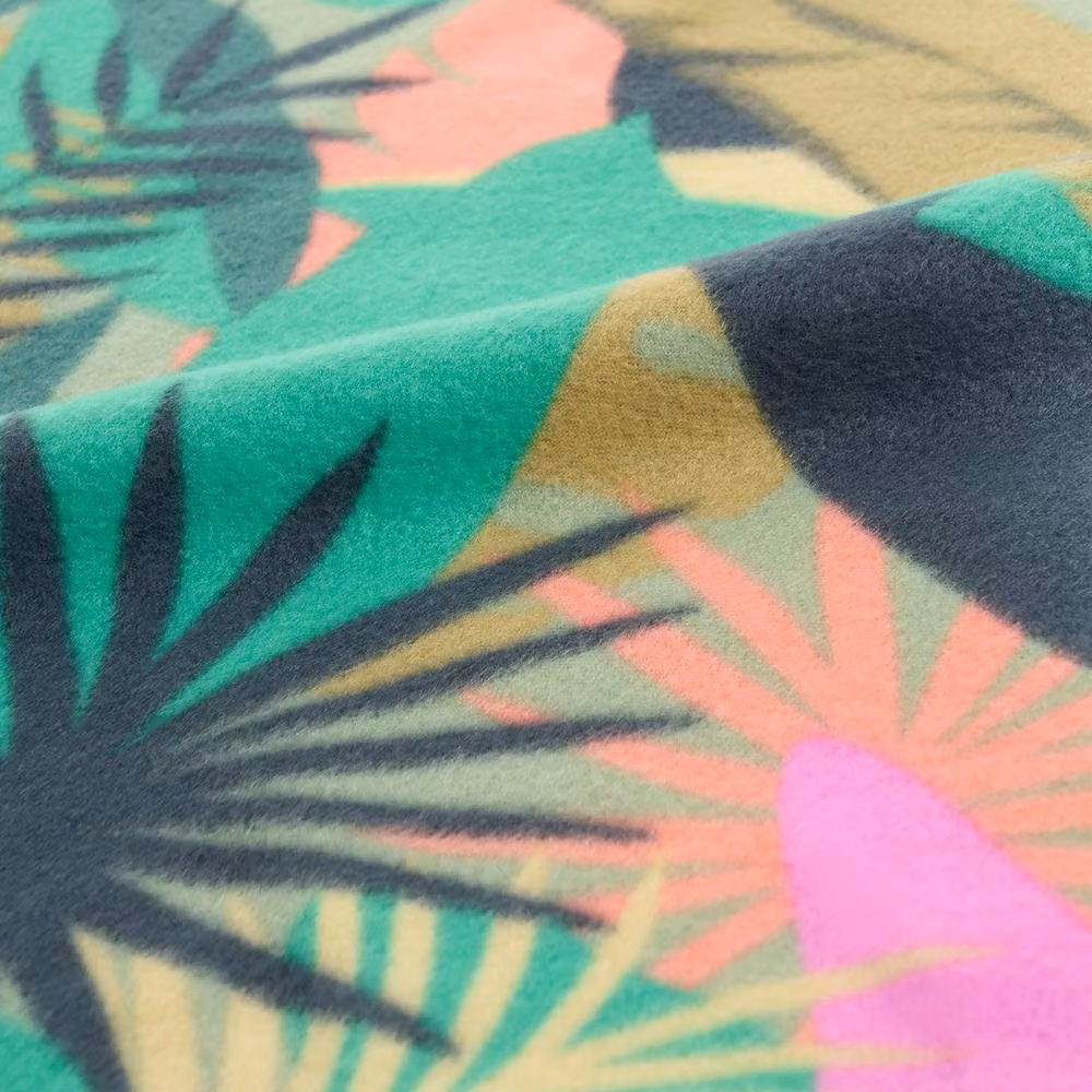 OHS Tropical Floral Polar Fleece Throw Blanket, Green and Multicolour, W/D/H: 120 x 150 cm – 5