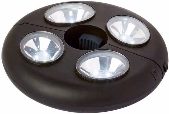 Premier Decorations 12 SMD Round LED Parasol Light in Black with Warm White Light