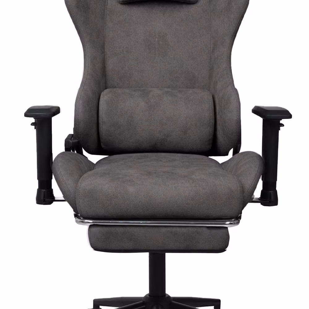 Levede Ergonomic Gaming Chair in Grey Microfibre with Footrest, Headrest and Lumbar Support for Adults – 5