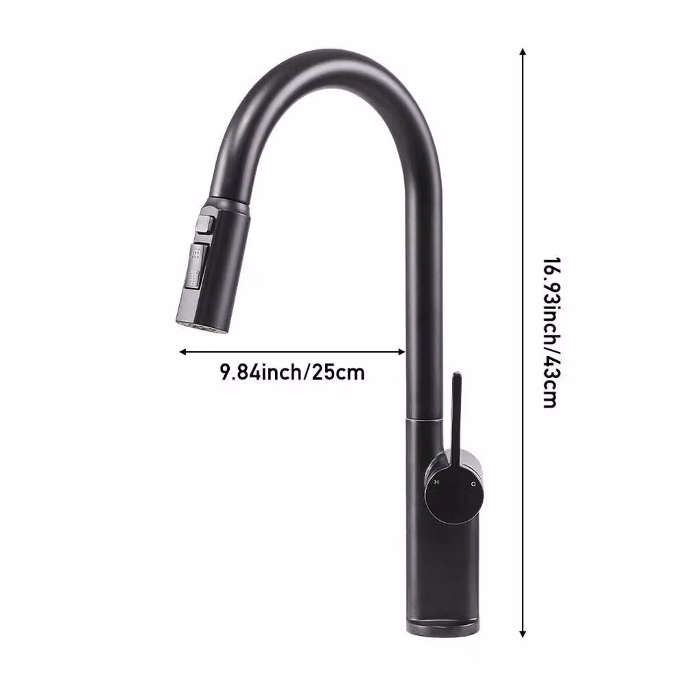 PAWNORA Matt Black Kitchen Faucet with Swivel Spout and Spray Function – 2