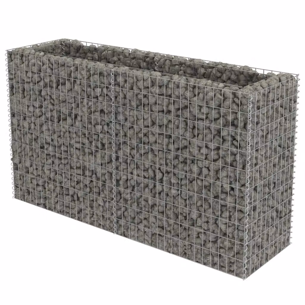Berkfield Home Silver Galvanised Steel Stone Gabion Raised Bed, W/D/H: 180 x 50 x 100 cm – 2
