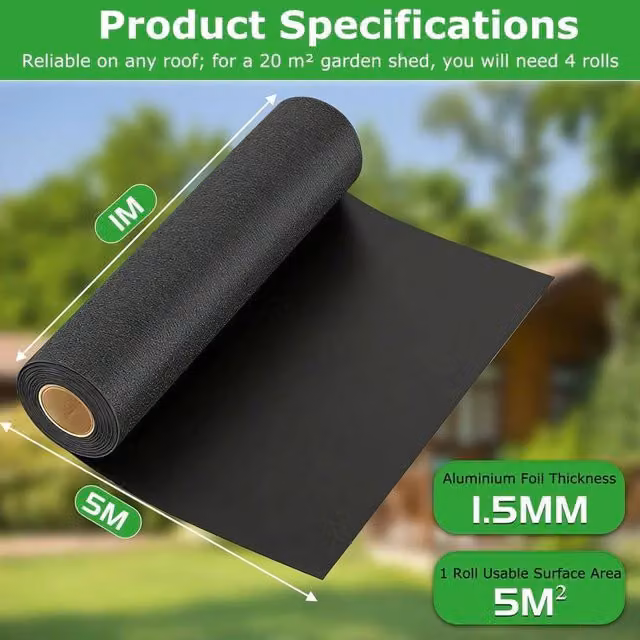 FLAVORA Black Self-adhesive EPDM Rubber Roofing Sheet