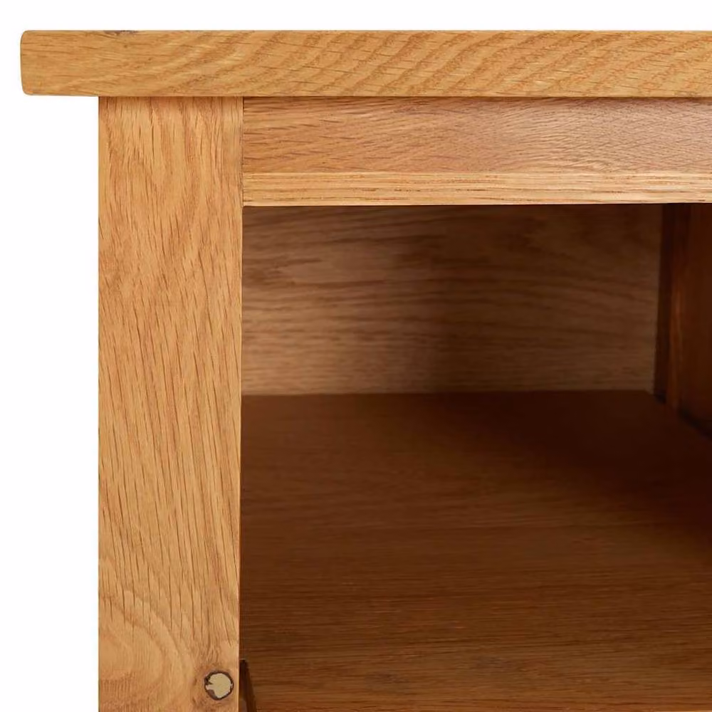 Berkfield Home Solid Oak Wood Shoe Rack in Light Oak, W/D/H: 90 x 37 x 45 cm – 4