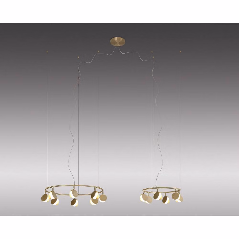Netlighting Shell 8+6 Round LED Pendant Light, Gold, 70W, 3000K, 3710lm – 2