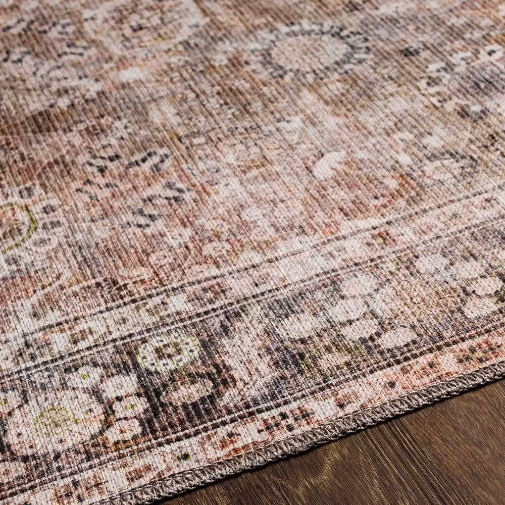 Livabliss Colin Washable Vintage Boho Living and Dining Room Rug in Brown, Orange and Grey, W: 80 cm, L: 220 cm – 3