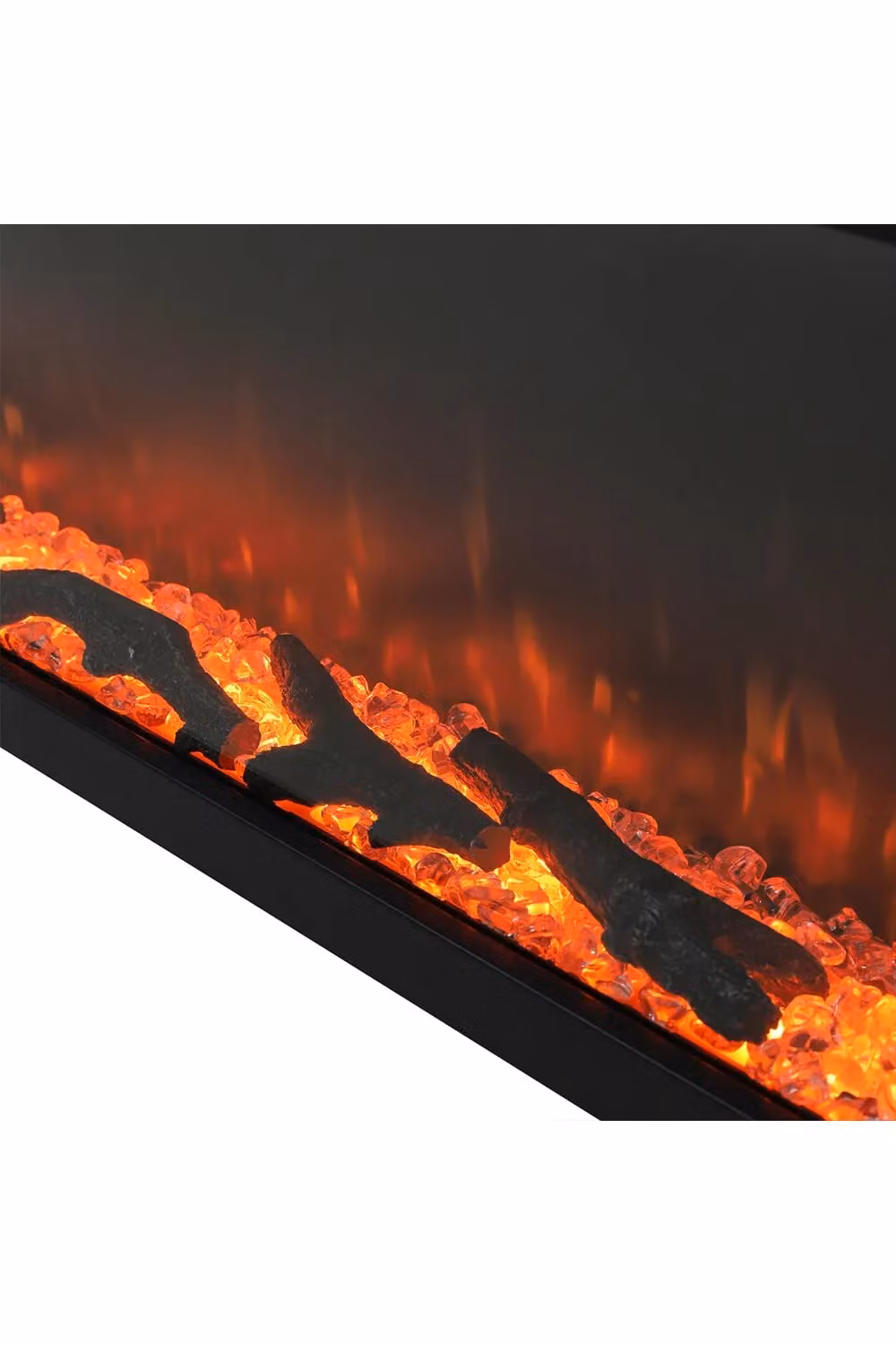 Living and Home 60 Inch 3-Sided Electric Fireplace Heater with Remote Control and LED Flame Effect in Black – 2