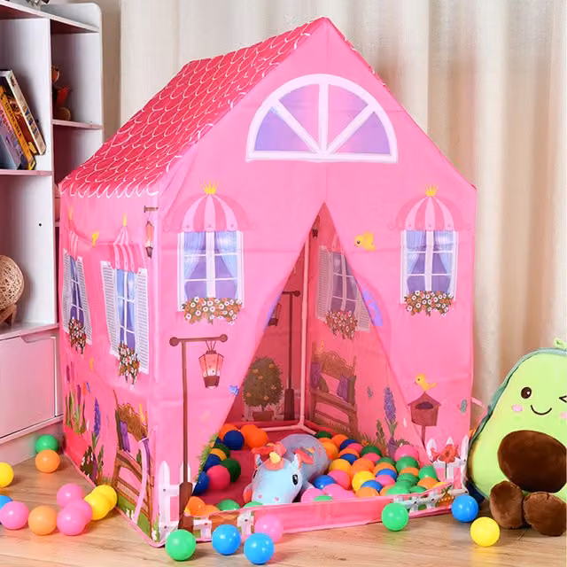 Lifeideas Pink Portable Castle Theme Play Tent for Girls