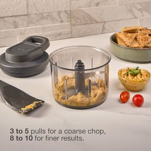 Zyliss Easy Pull Manual Vegetable Chopper and Food Processor, 800ml, Grey – 5