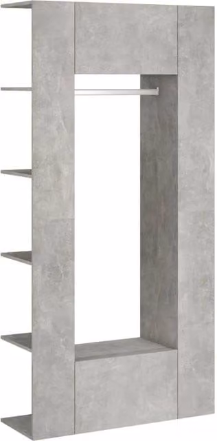 Berkfield Home Set of 2 Modern Wall Mounted Hallway Cabinets in Concrete Grey Matt MDF