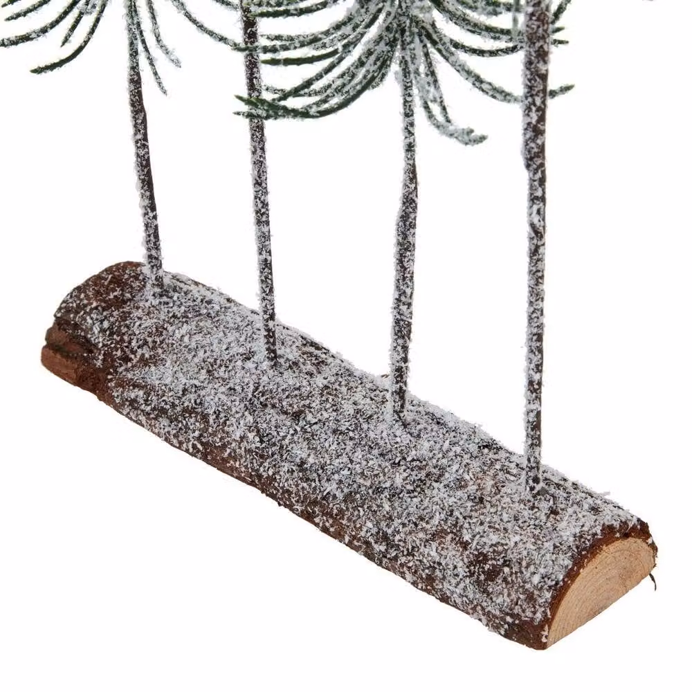 Lemon Pavilion Snowy Spindle Tree Quad in Brown Wood Log, W20 x H35 cm – 2
