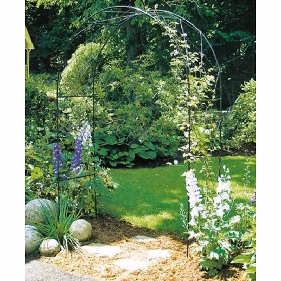 Poppyforge Oregon Arch Hardstanding Garden Archway in Black, W: 152 cm, H: 239 cm, L: 53 cm – 2