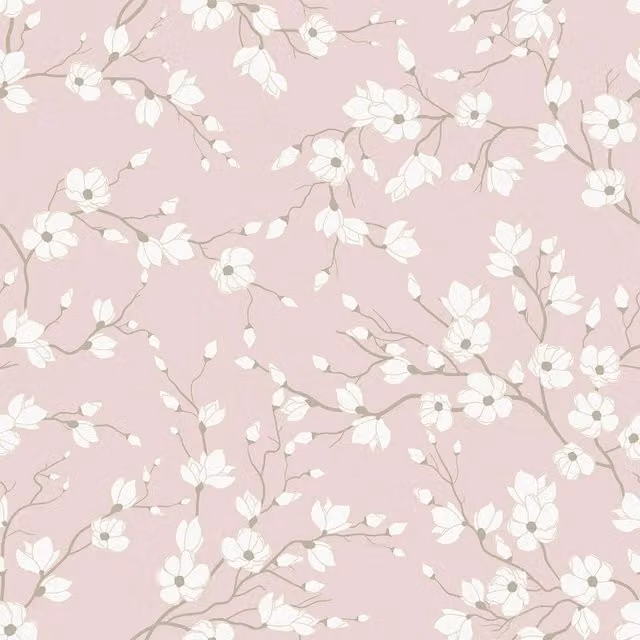 I Love Wallpaper Pink Botanical Floral Spring Blossom Wallpaper