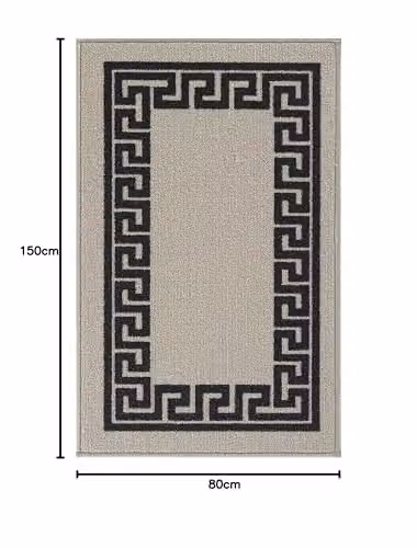 Desire Rugs Greek Key Non-Slip Machine Washable Kitchen Floor Mat, Grey, W: 80 cm, L: 150 cm – 2