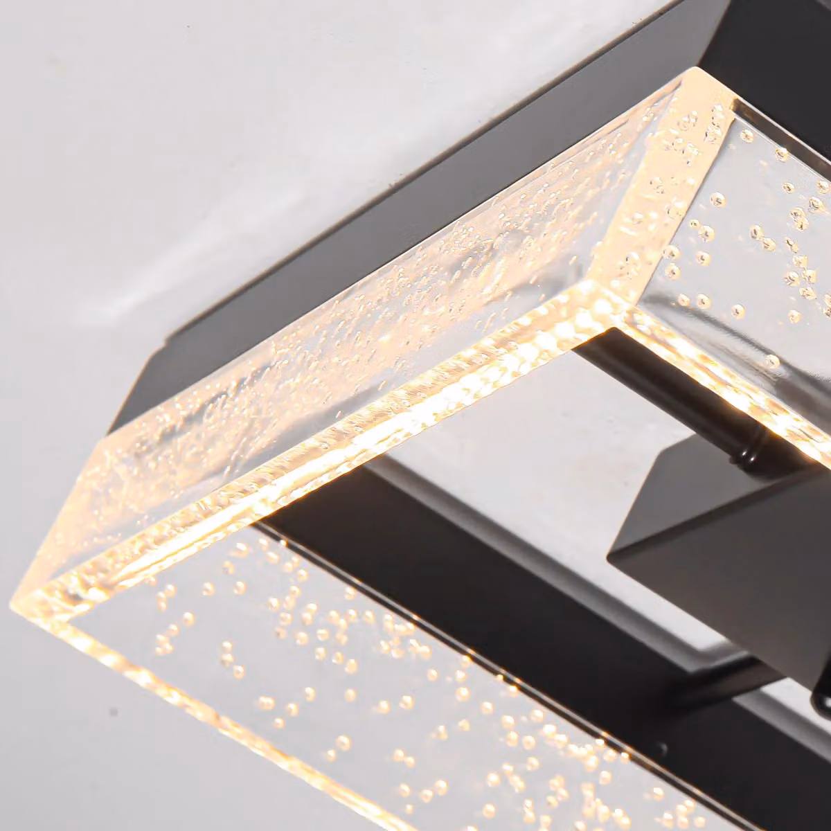 Garwarm Square LED Flush Mount Ceiling Light in Black, Warm White, Dimmable, W: 30 cm – 5