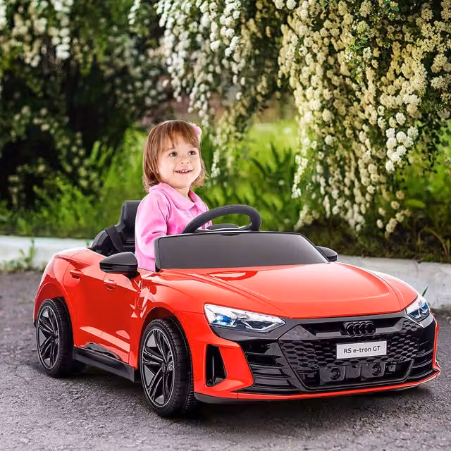 HOMCOM Audi Licensed 12V Kids Electric Ride-On Car with Light and Sound, Red
