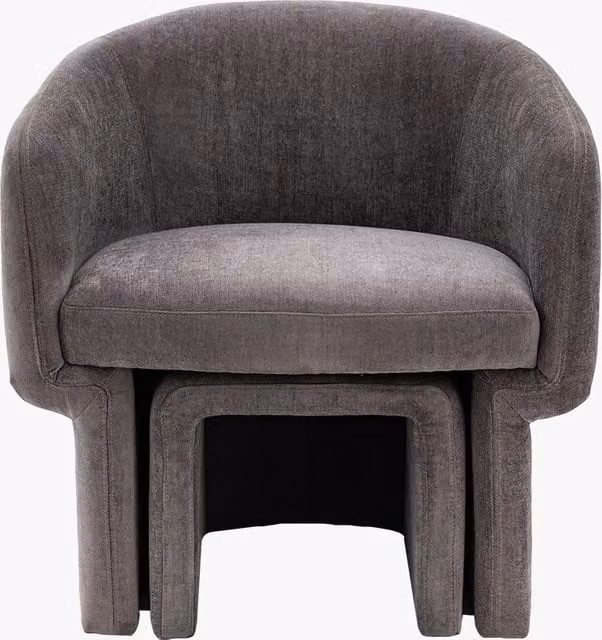 Perch & Parrow Modern Tub Armchair in Grey Fabric