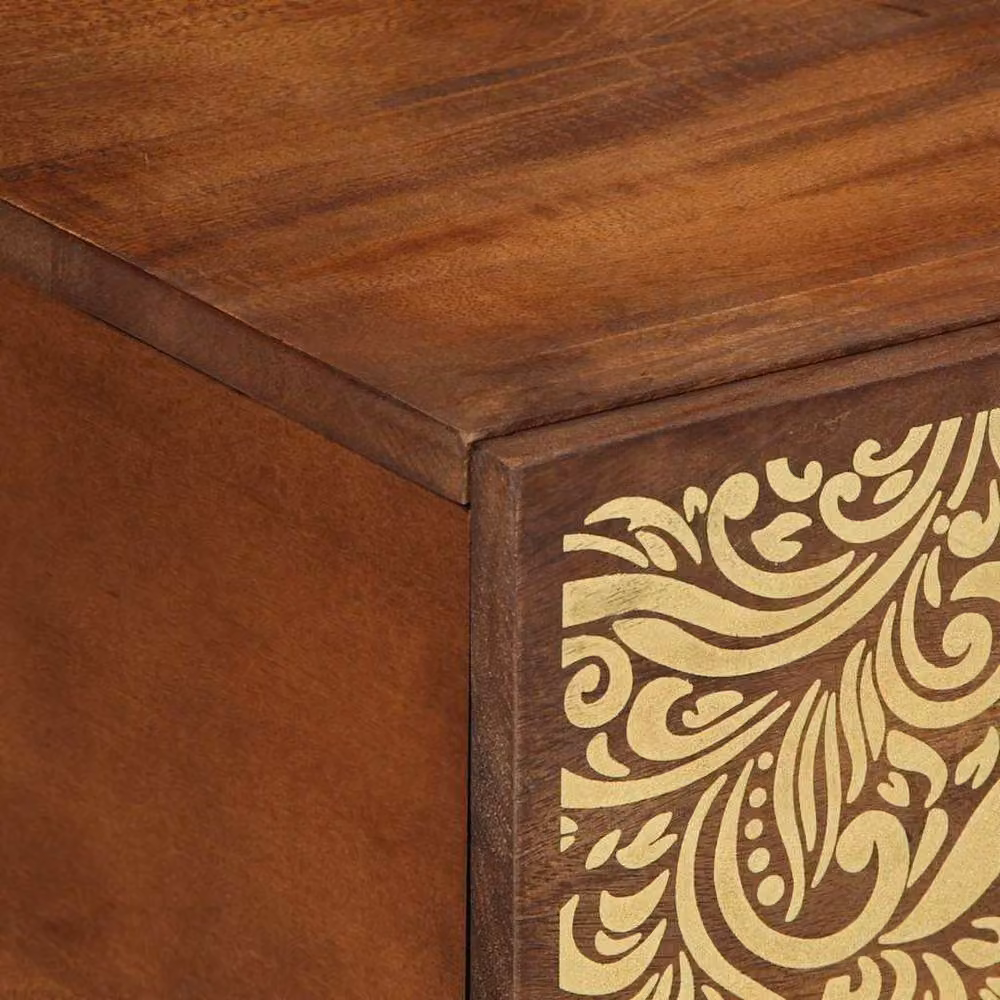 Berkfield Home Mango Wood Coffee Table in Brown, W: 80 cm, D: 50 cm, H: 40 cm – 3