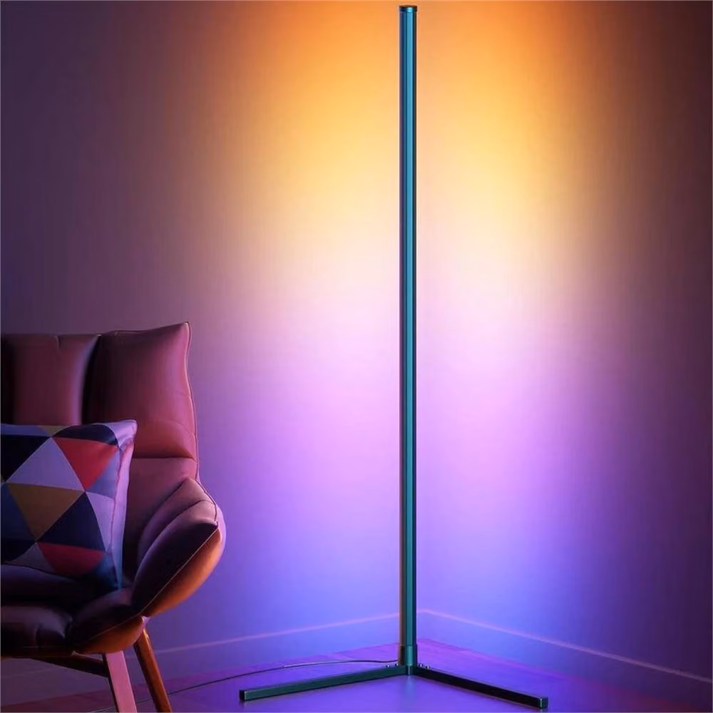 EONLION Minimalist Colour Changing LED Corner Floor Lamp in Black with RGB Mood Lighting – 3