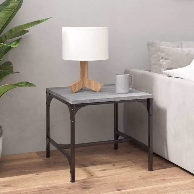 Berkfield Home Set of 2 Grey Sonoma Side Tables with Nested Tops, W/D/H: 40 x 40 x 35 cm – 1