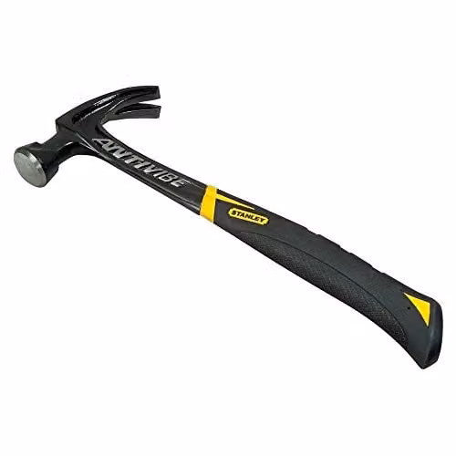 Stanley FatMax Antivibe All Steel Curved Claw Hammer, 450g, Black – 1