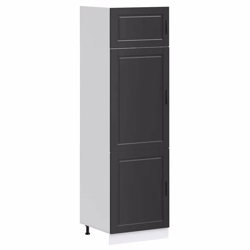 Berkfield Home Porto Modern Black Matt Kitchen Wall Unit with Hinged Doors and Internal Shelves – 2