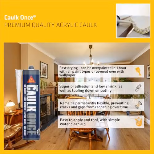 Sika White Flexible Acrylic Caulk, 295ml – 3