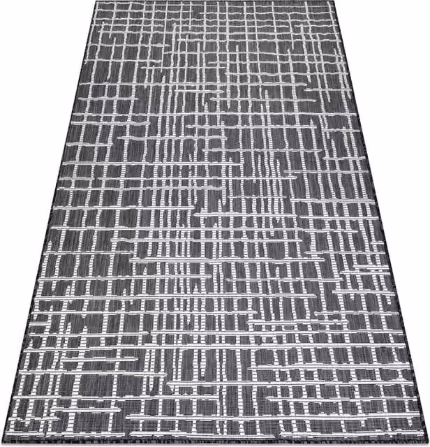 RugsX Sion Black Modern Flat Weave Rectangular Rug, W: 160 cm, D: 220 cm