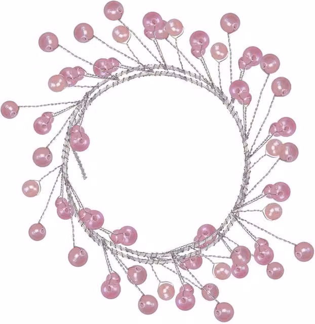 VFM e-Store Pink Pearl Garland Christmas Decoration, Length: 100 cm, Width: 3 cm