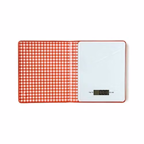 Suck UK Cook's Book Digital Kitchen Scale in Red with Glass Surface – 1