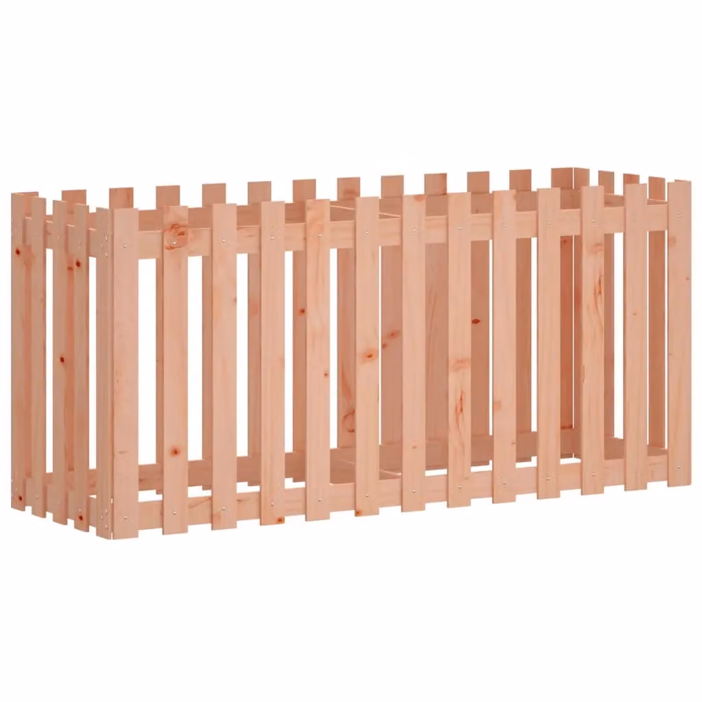 Berkfield Home Garden Raised Bed with Fence Design in Brown Solid Wood, W/D/H: 150 x 50 x 70 cm – 2
