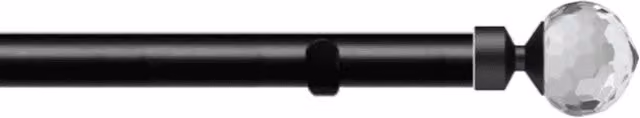 New Edge Blinds Black Metal Eyelet Curtain Pole Set, Width: 140 cm