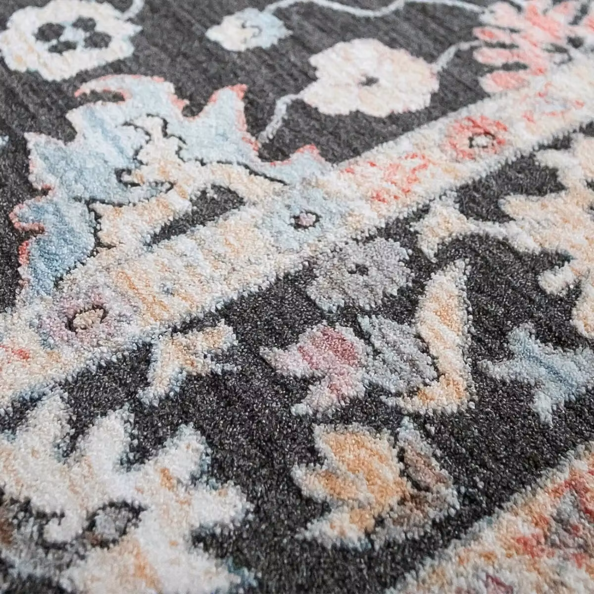 The Rug Shop UK Black and Multicolour Abstract Machine Woven Area Rug, W: 200 cm, D: 290 cm – 4