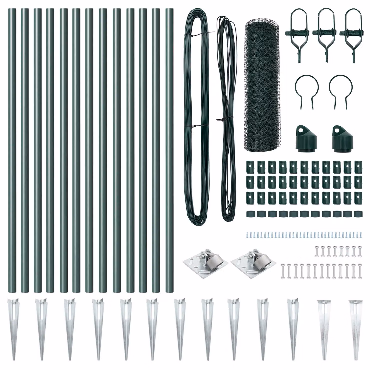 Berkfield Home Green Steel Hexagon Fence with Powder-Coated Round Wire – 3