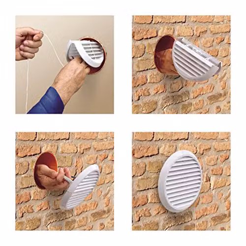 Xpelair Simply Silent Square Contour Wall Kit Grille in Brown with 300mm Tube – 2
