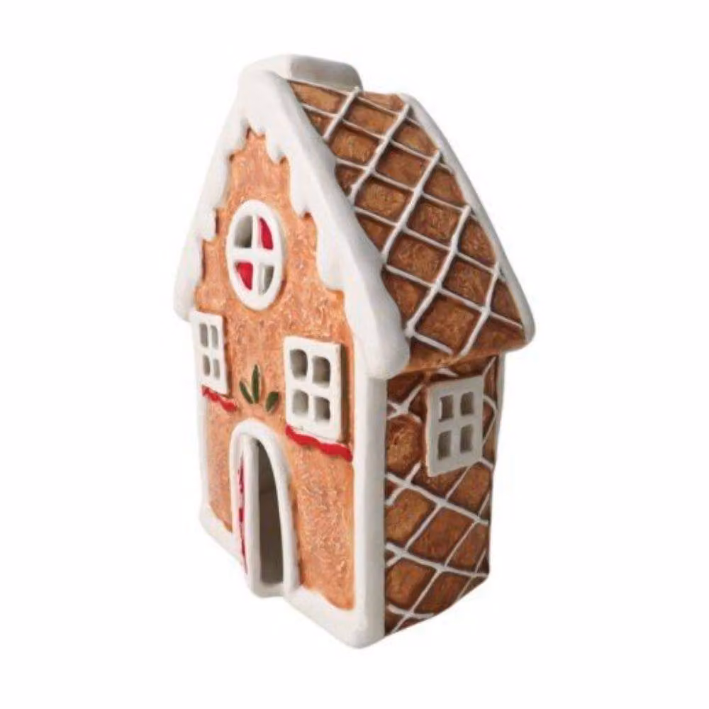 Garden Greatness Multicolour Ceramic Standing Gingerbread House Christmas Candle Holder – 2
