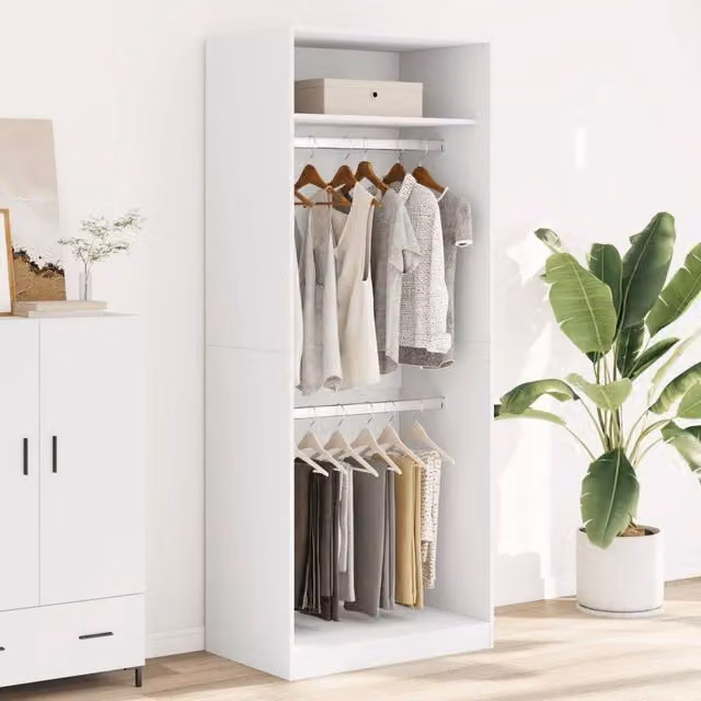 Berkfield Home White Wardrobe W/D/H: 80 x 50 x 200 cm