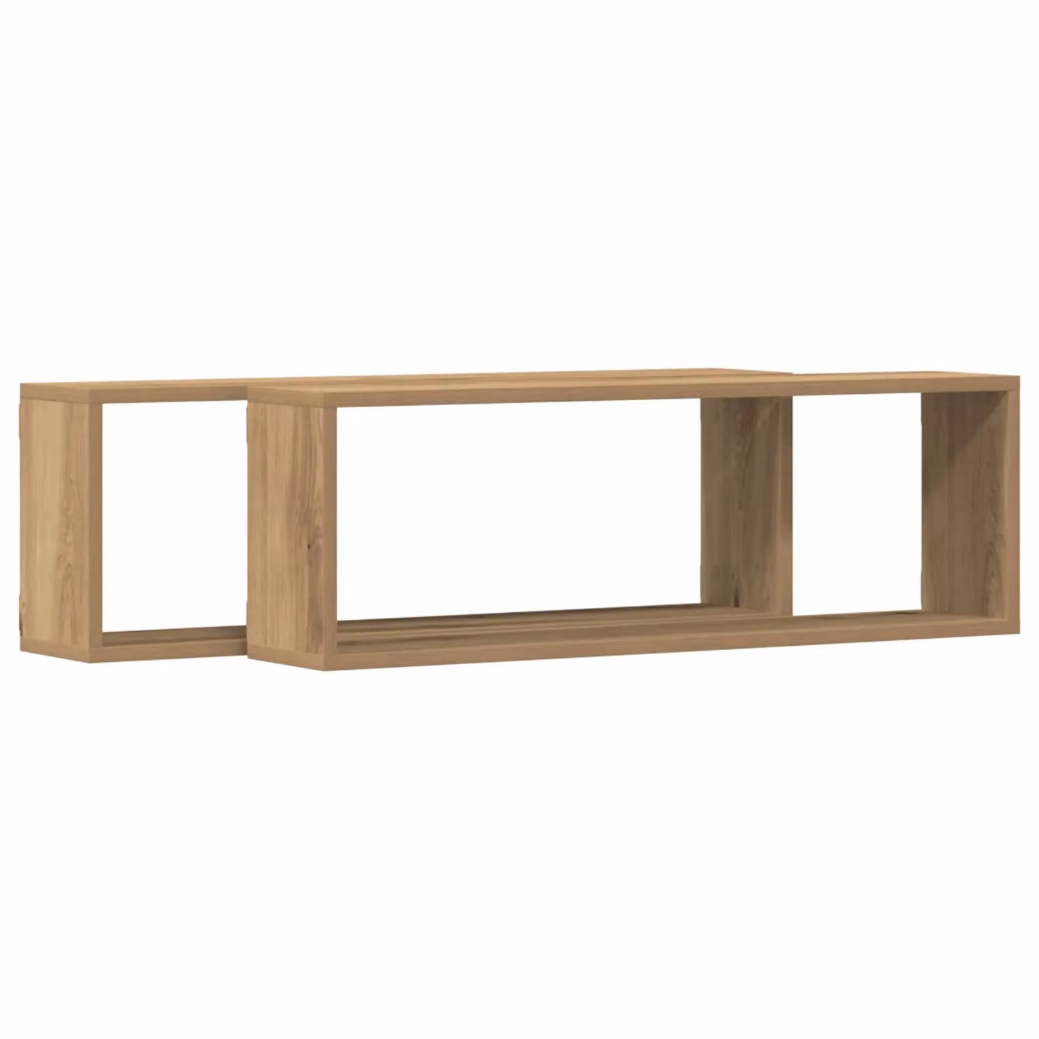 Berkfield Home Artisan Oak Wall Shelves, 2 Piece Brown Engineered Wood, W: 80 cm, D: 15 cm, H: 26 cm – 2
