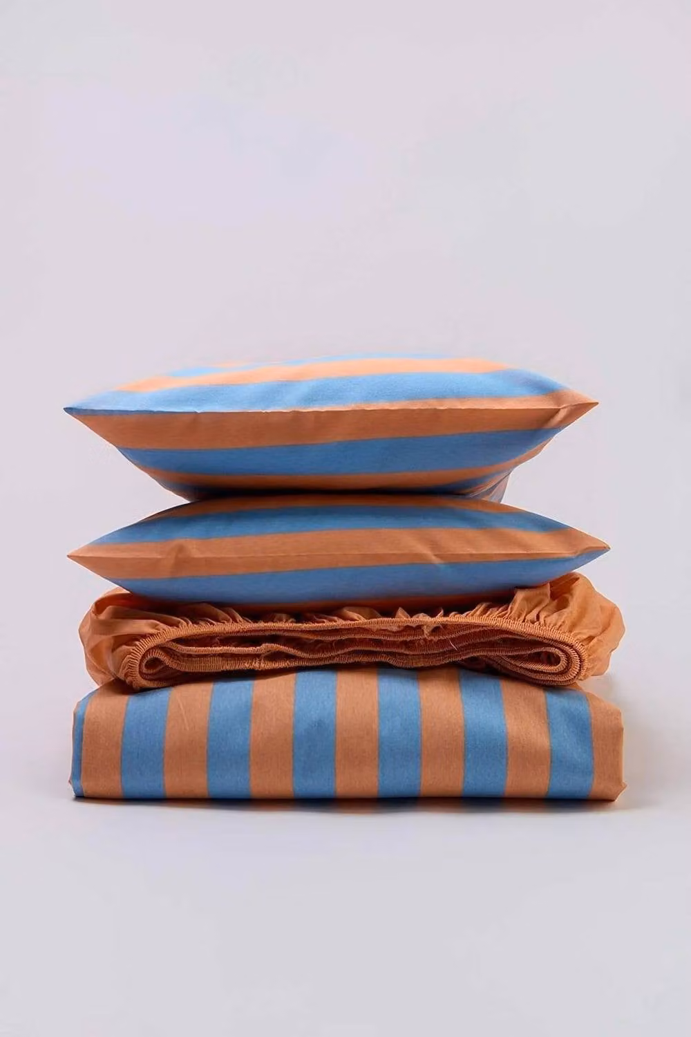 WOVCOR Striped Double Bedding Set with Duvet Cover and Elasticated Fitted Sheet, Multicolour, W/D/H: 200 x 220 cm – 2