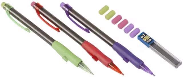 UMKY 3-Piece Multicolour Graphite Mechanical Pencil Set with HB Lead