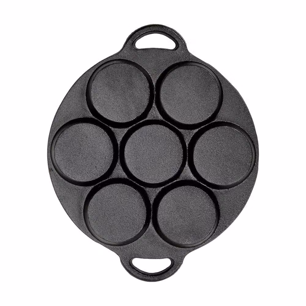 Living and Home Black Cast Iron 7-Hole Egg Frying Pan Skillet – 4