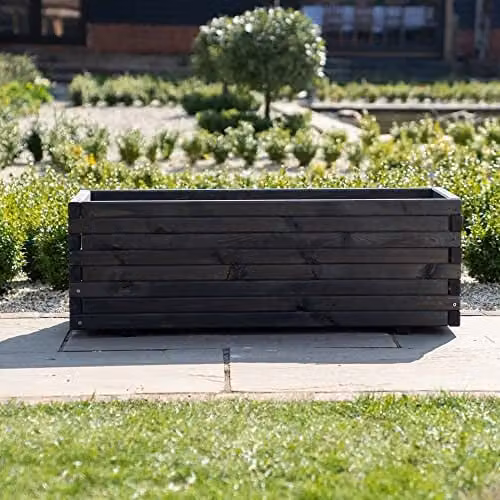 Primrose Grey Treated Pine Raised Trough Outdoor Garden Planter W/D/H: 70 x 40 x 35 cm – 2
