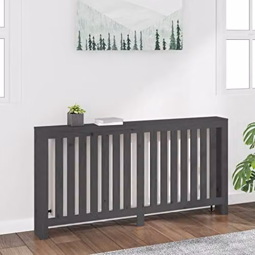 vidaXL Grey Solid Pine Radiator Cover W/D/H: 169 x 19 x 84 cm – 2