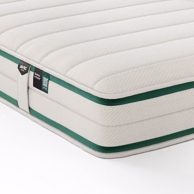 Jay-Be Natural Bamboo Pocket Sprung Children's Mattress, White, W/D/H: 90 x 190 cm