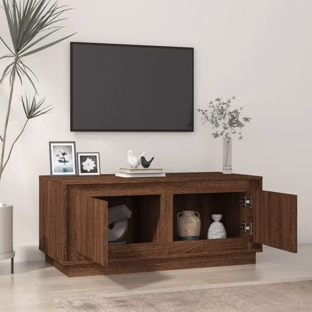 Berkfield Home Modern Brown Oak Decorative Coffee Table, W/D/H: 102 x 50 x 44 cm