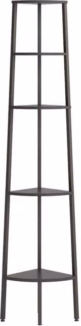 Berkfield Home Practical 5-Tier Corner Shelf, Black, W/D/H: 45.5 x 31.5 x 180 cm – 1