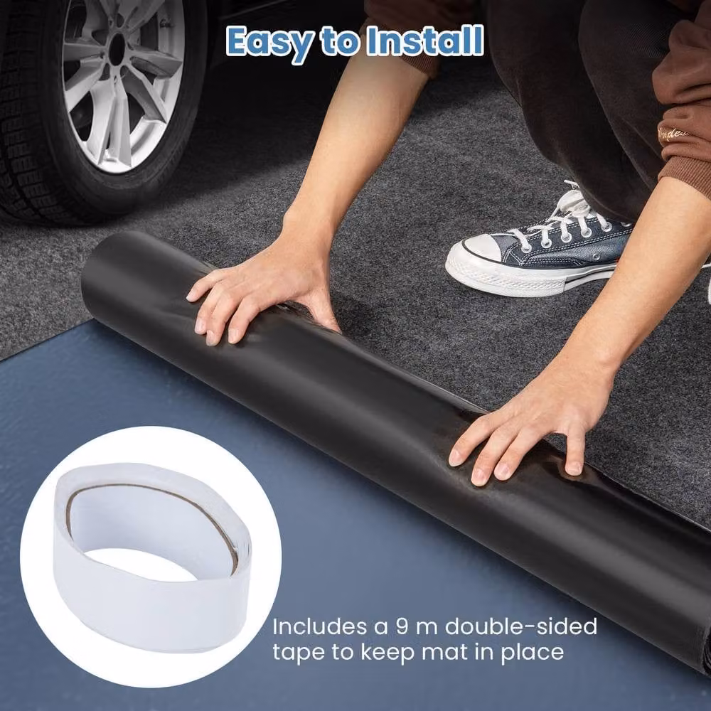 Costway Absorbent Oil Spill Garage Floor Parking Mat, Grey, W: 180 cm, D: 150 cm – 3