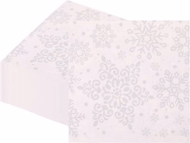Neel Blue Christmas Party Snowflakes Printed 2 Ply Paper Napkins, White and Blue, 20 Pieces, W/D: 33 x 33 cm
