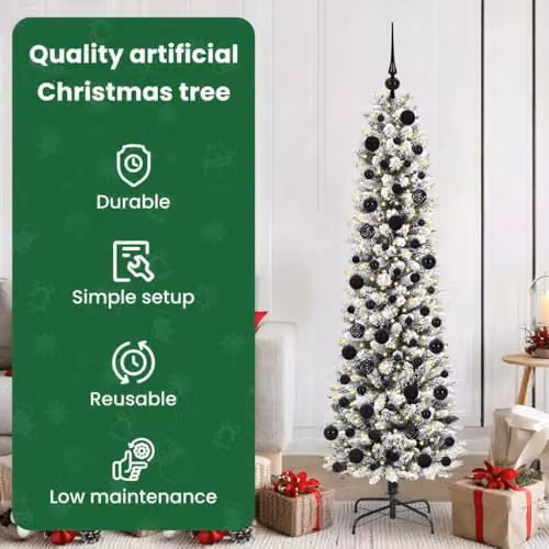 vidaXL Artificial White Christmas Tree, Height: 180 cm – 4